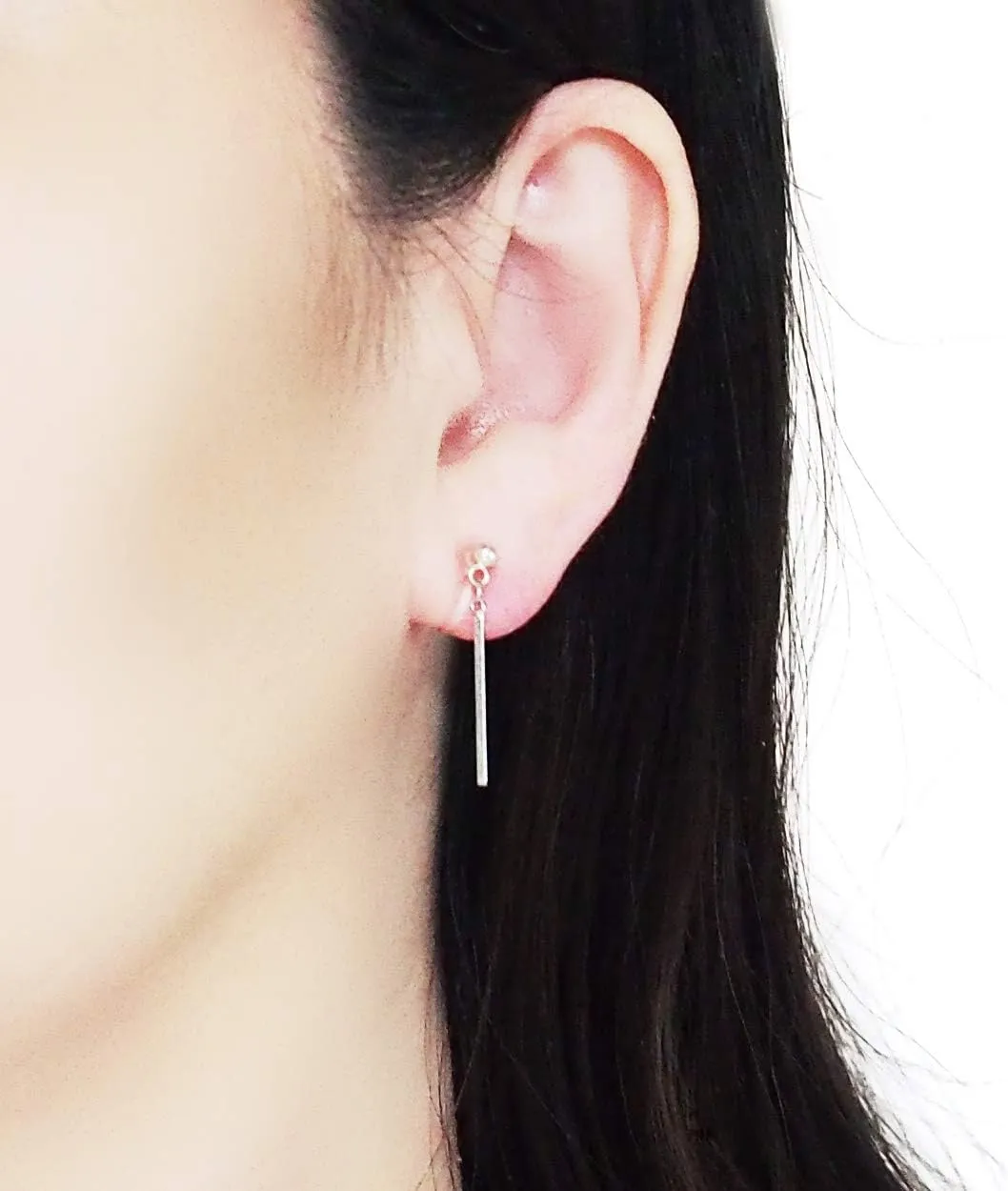 Comfortable Stick Invisible Clip On Earrings Gold Dangle Long Waved Threader Bar Clip-On Non Pierced Earrings Silver For Women, Miyabi Grace…