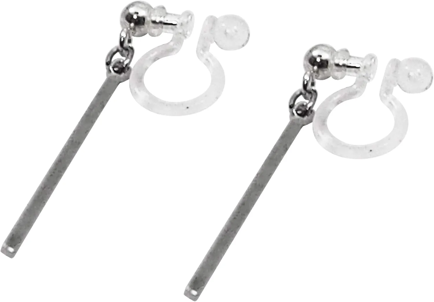 Comfortable Stick Invisible Clip On Earrings Gold Dangle Long Waved Threader Bar Clip-On Non Pierced Earrings Silver For Women, Miyabi Grace…