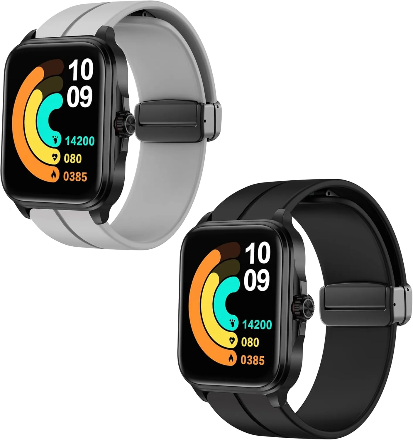 Compatible with EGQINR T90 Smart Watches Band, Quick Release Soft Silicone Magnetic Buckle Sport Replacement Straps Compatible for SOMTLERK A221 Smart Watches/Deeprio TGW101 1.83" Smart Watch