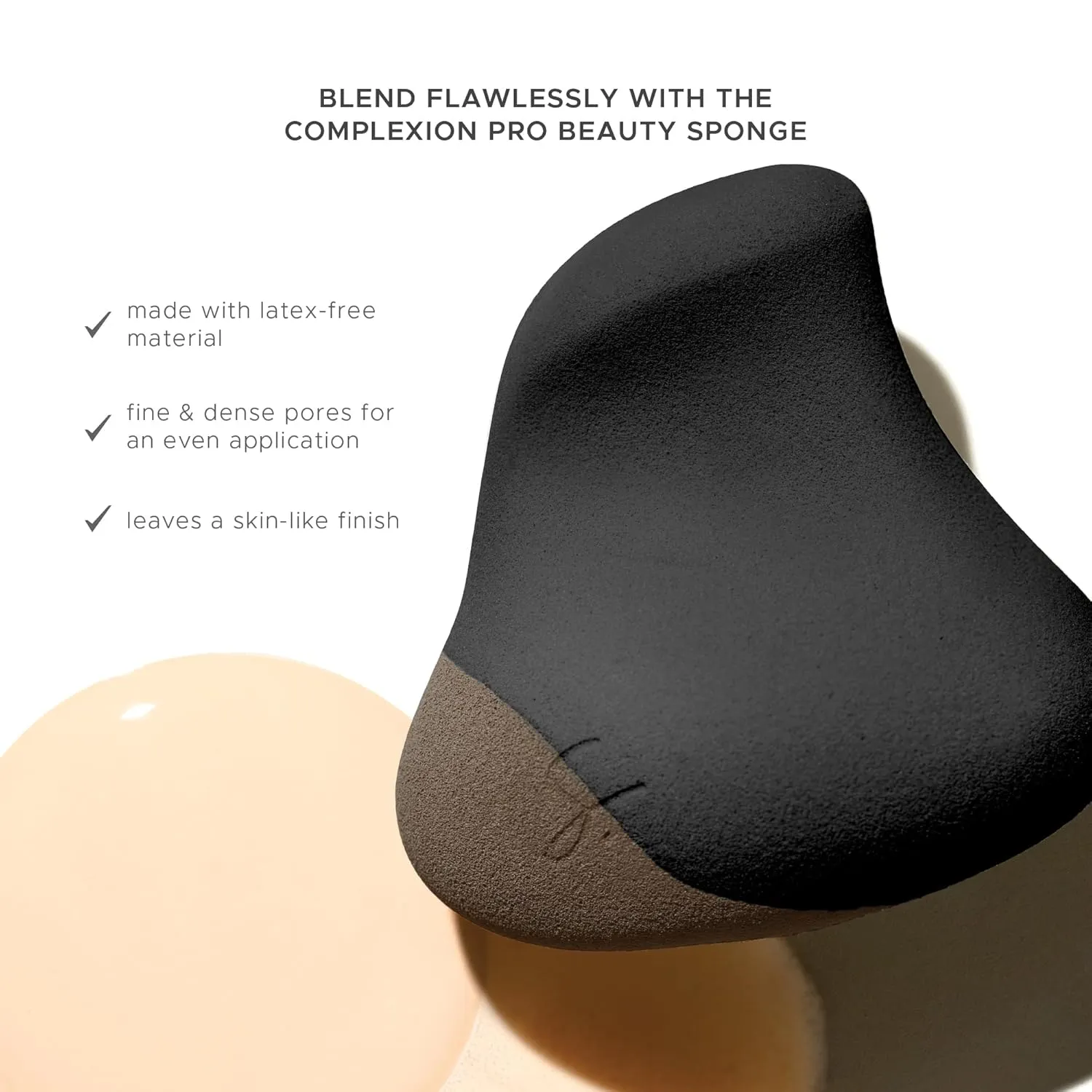 Complexion Pro Beauty Blender Sponge, 3 Mixed Colors Set - Ergonomic Makeup and Beauty Blender, Essential Blending, Multipurpose Makeup Kit Facial Sponge