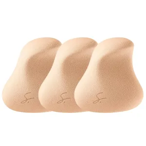 Complexion Pro Beauty Blender Sponge, Peach, 3 Piece Set - Ergonomic Makeup Sponge and Beauty Blender, Essential Make up and Blending, Multipurpose Makeup Kit Facial Sponge