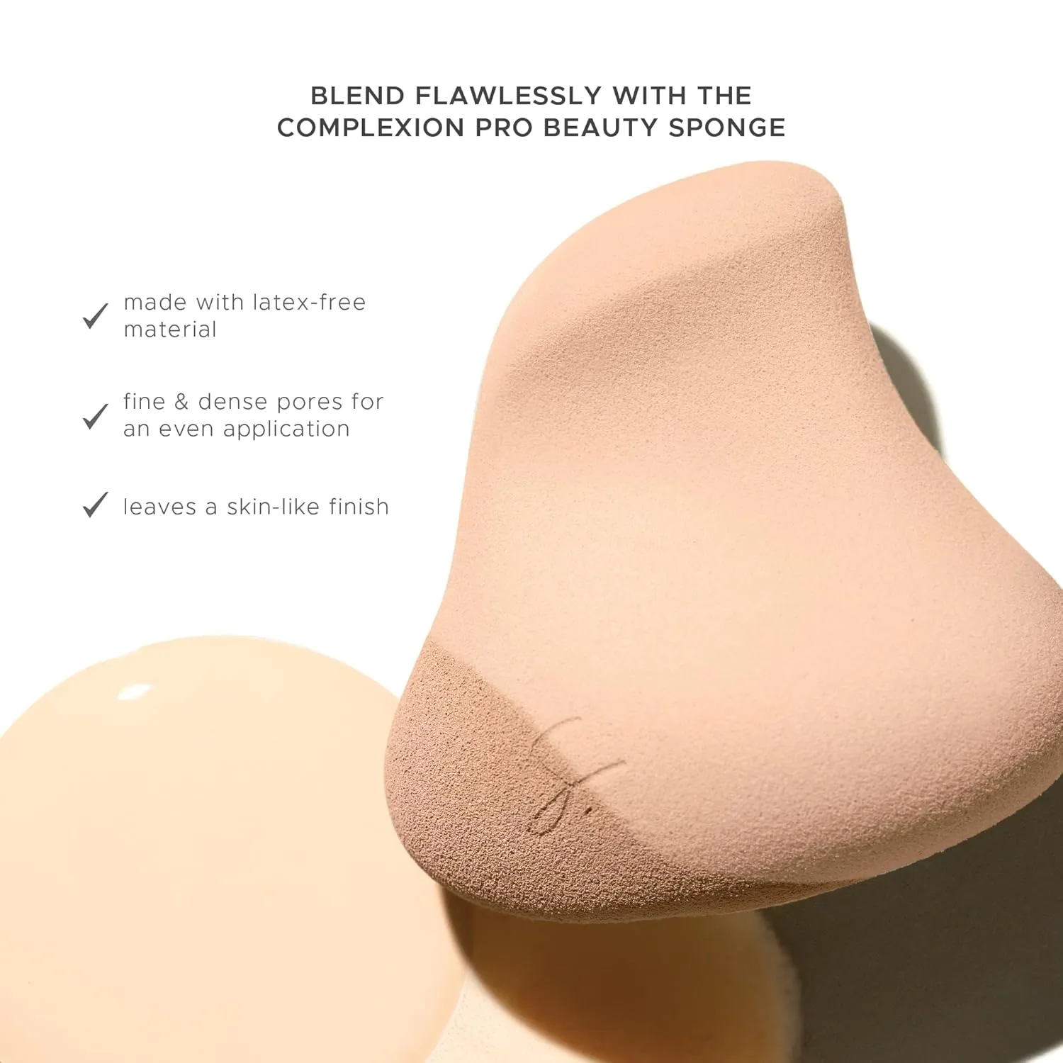 Complexion Pro Beauty Blender Sponge, Peach, 3 Piece Set - Ergonomic Makeup Sponge and Beauty Blender, Essential Make up and Blending, Multipurpose Makeup Kit Facial Sponge