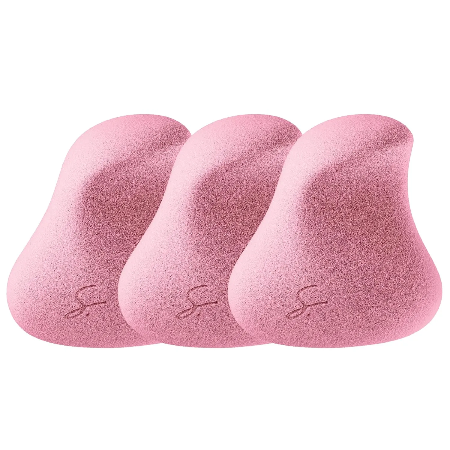 Complexion Pro Beauty Blender Sponge, Pink, 3 Piece Set - Ergonomic Makeup Sponge and Beauty Blender, Essential Make up and Blending, Multipurpose Makeup Kit Facial Sponge