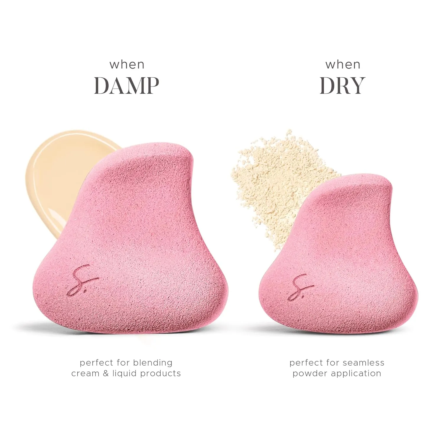 Complexion Pro Beauty Blender Sponge, Pink, 3 Piece Set - Ergonomic Makeup Sponge and Beauty Blender, Essential Make up and Blending, Multipurpose Makeup Kit Facial Sponge