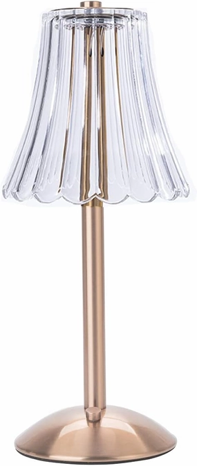 Cordless Table Lamps for Home,Table,Dining Room, Gold Rechargeable Lamps, USB Charge 12'' Tall LED Brass Portable Outdoor Indoor Table Lamp with Built-in Dimmer (Champagne Gold)