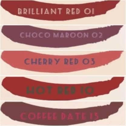 Cosmic collection combo 5x5ml (brilliant red, choco maroon, cherry red, hot red, coffee date)