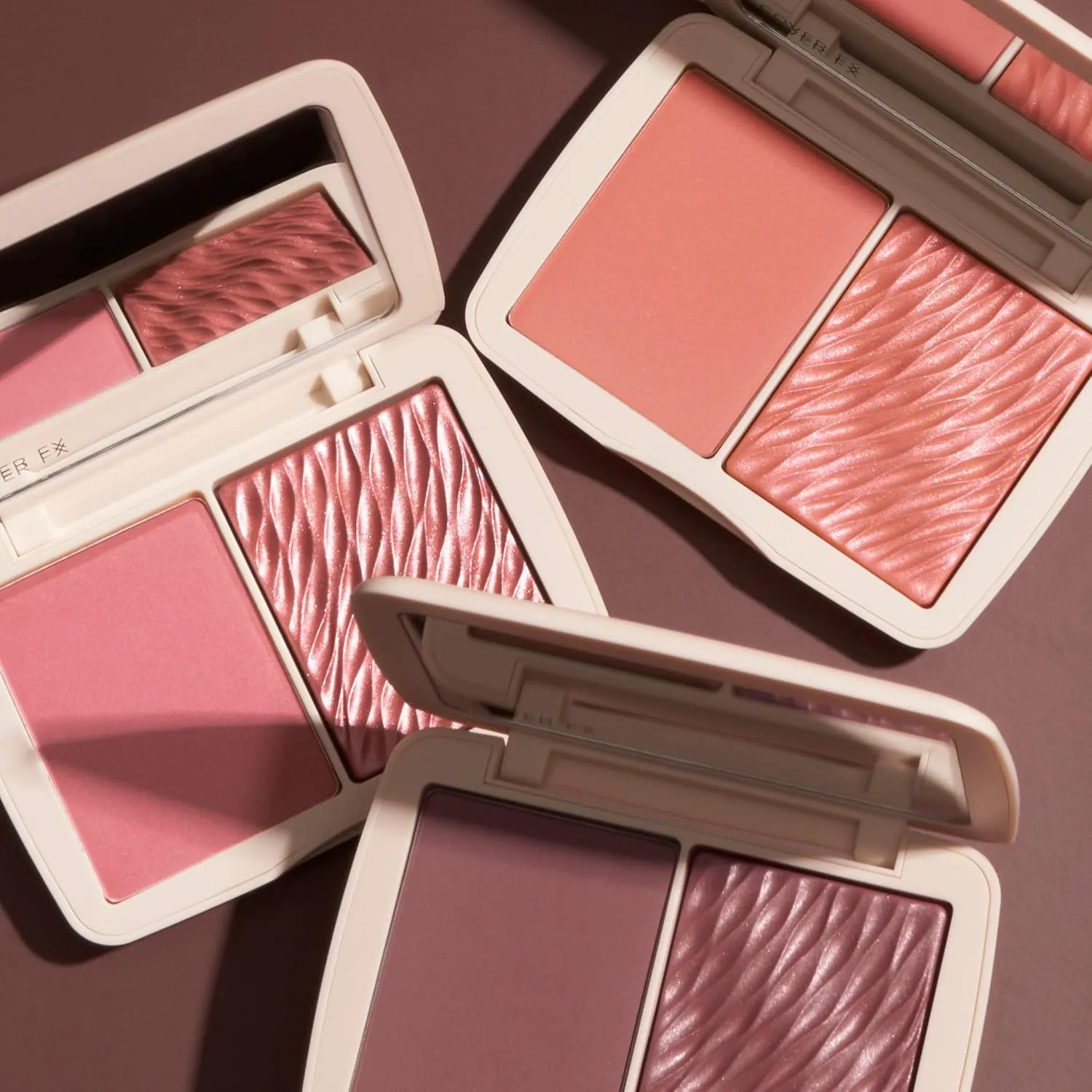 COVER FX Monochromatic Powder Blush Duo - Pink Dahlia: Soft Pink - Matte   Shimmer Finish - Create Custom, High Impact Color