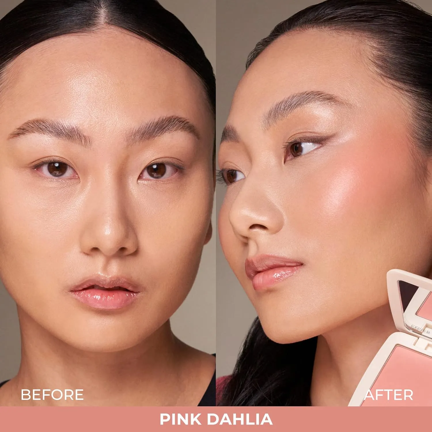 COVER FX Monochromatic Powder Blush Duo - Pink Dahlia: Soft Pink - Matte   Shimmer Finish - Create Custom, High Impact Color