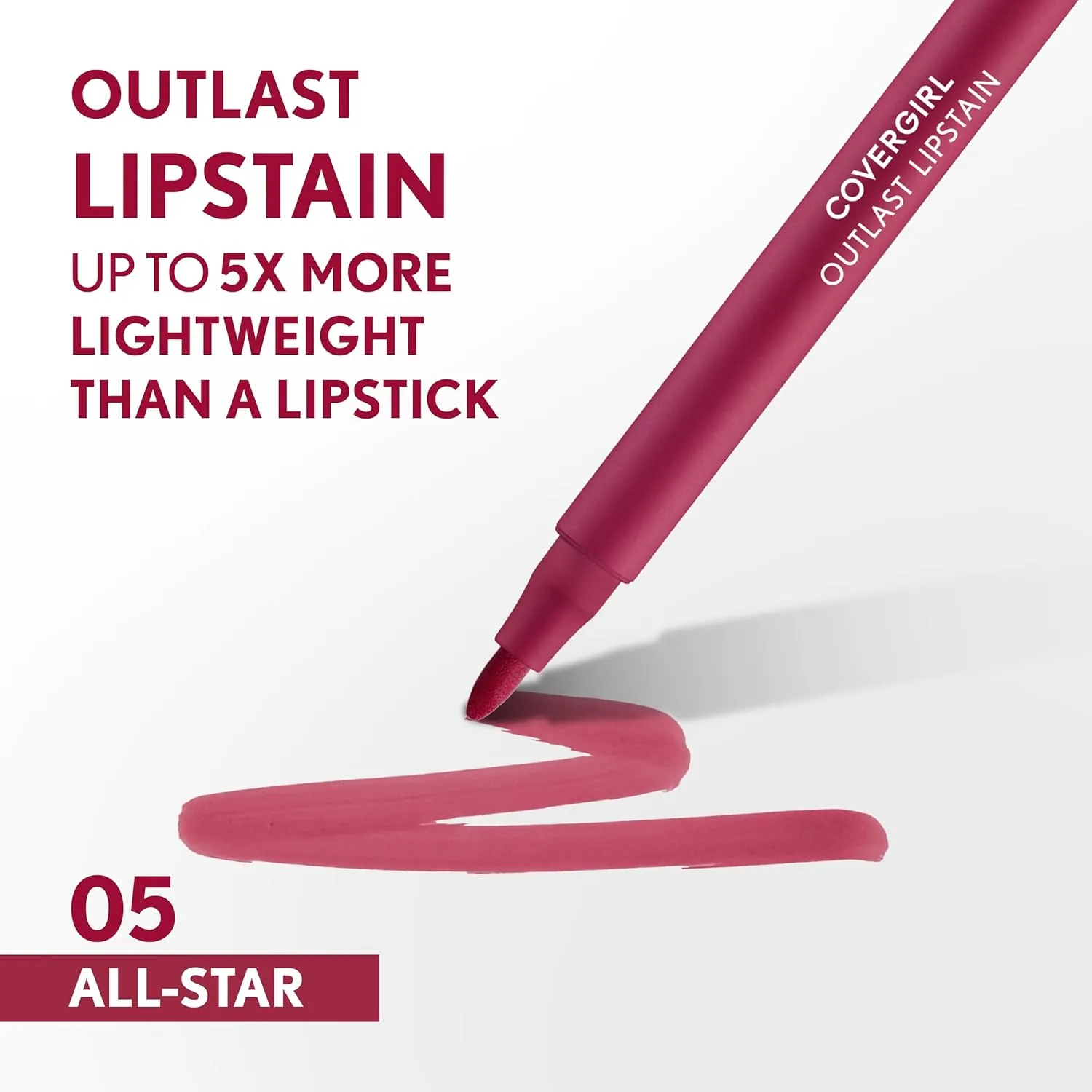COVERGIRL Outlast Lipstain Bundle - Natural Blush 65 & All-Star 05, Transfer-Proof Vegan Formula