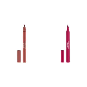 COVERGIRL Outlast Lipstain Bundle - Natural Blush 65 & Crimson Glory 70, Vegan Formula, 0.06oz Each