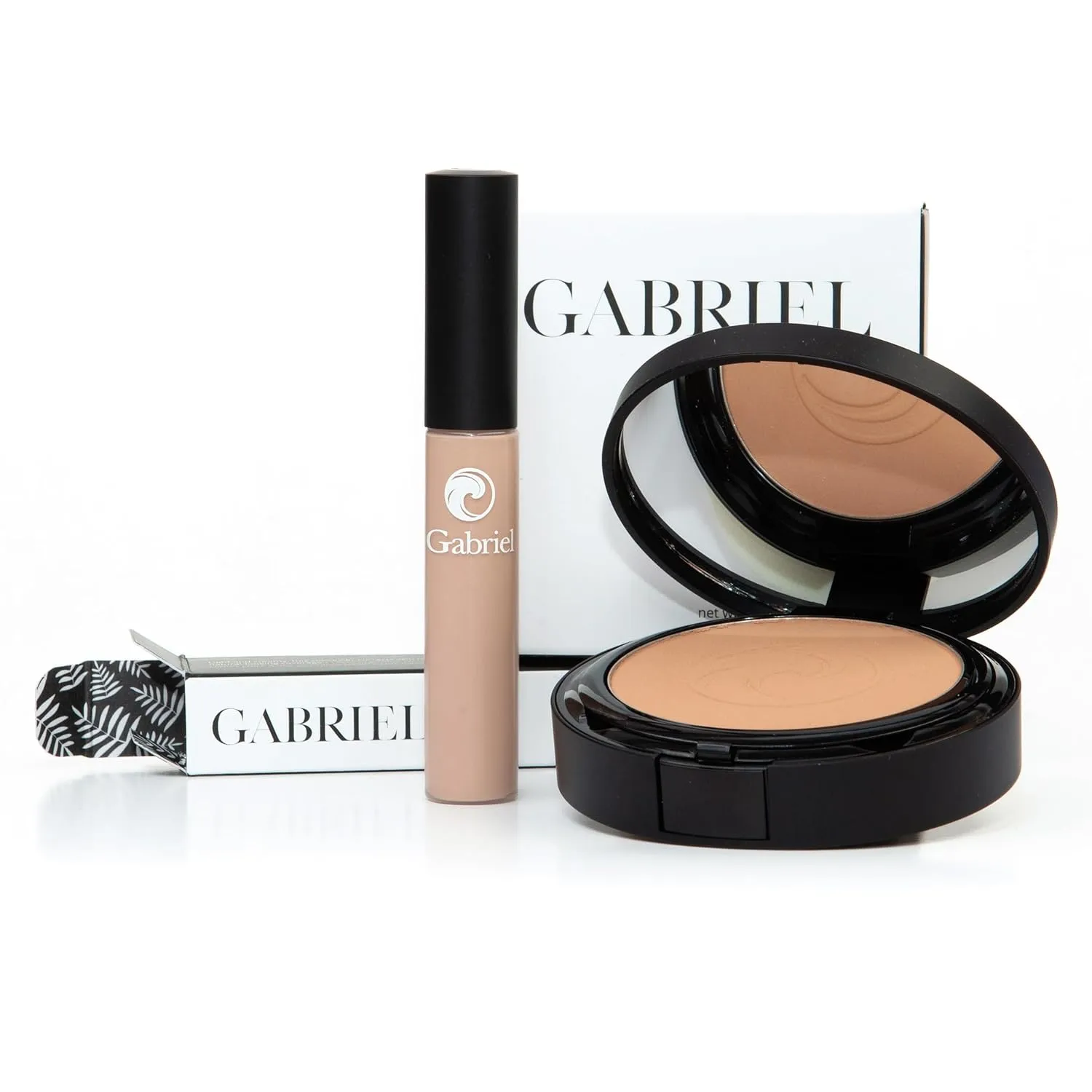 Cream Concealer (Medium)  Dual Powder Foundation (Tan Beige)   Cosmetic Travel Bag (Tan Beige SET)
