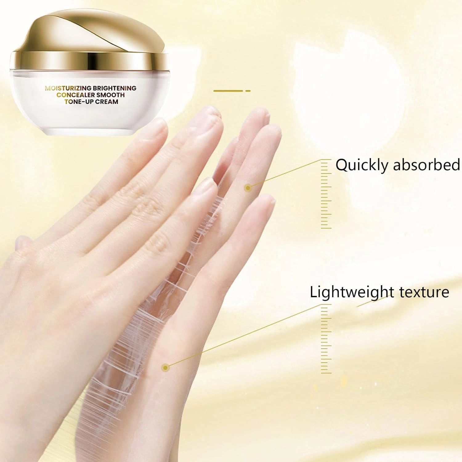 Crema De Maquillaje, Cream Makeup Concealer, Moisturizing 𝐁𝐫𝐢𝐠𝐡𝐭𝐞𝐧ing Concealer Smooth Tone up Cream, Corrector Iluminador Hidratante Crema Tónica (1pcs, 50g)