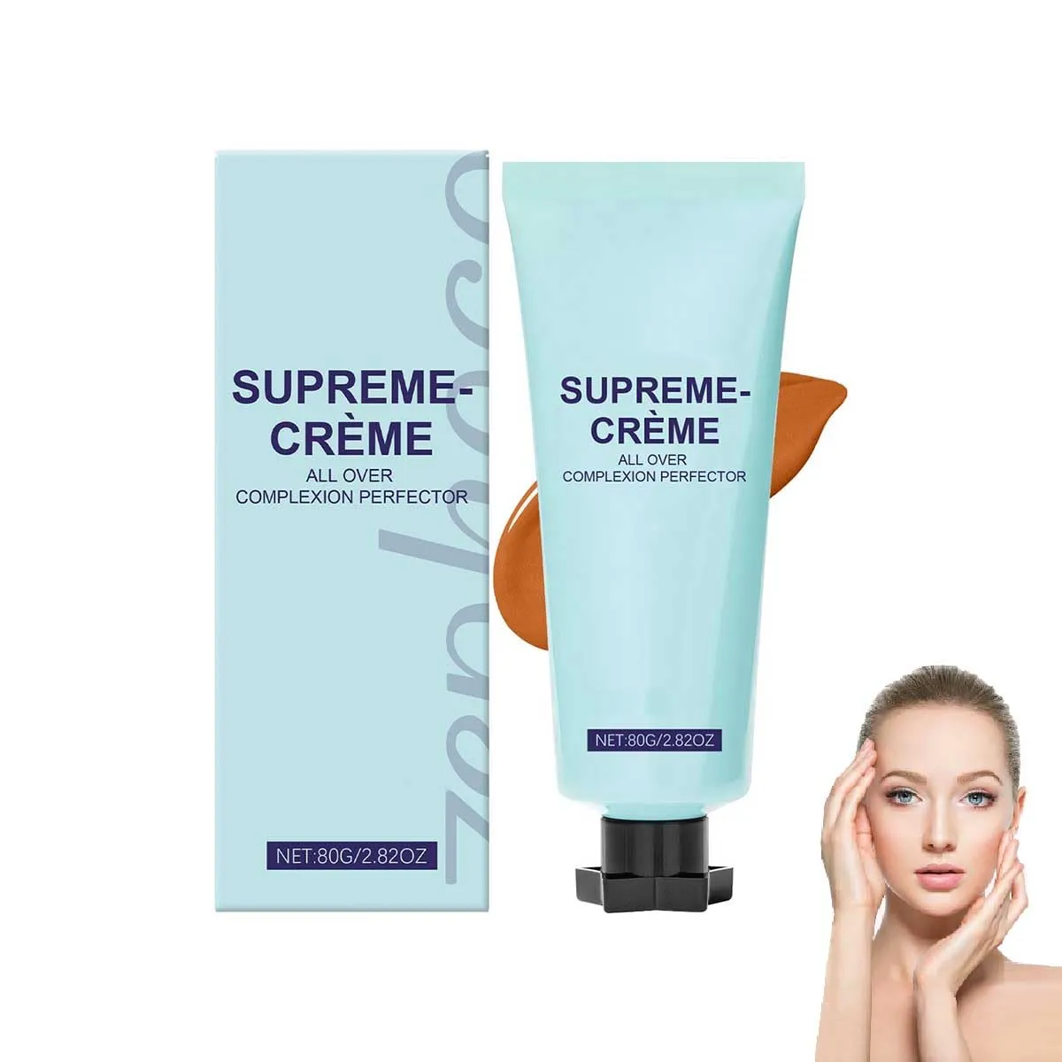 Creme All-Over Complexion Perfector,80g Cream Hydrating Full Coverage Concealer,Long-Lasting CC Foundation,Waterproof Transfer-Resistant Skin Tint,Cream body perfector (Dark)