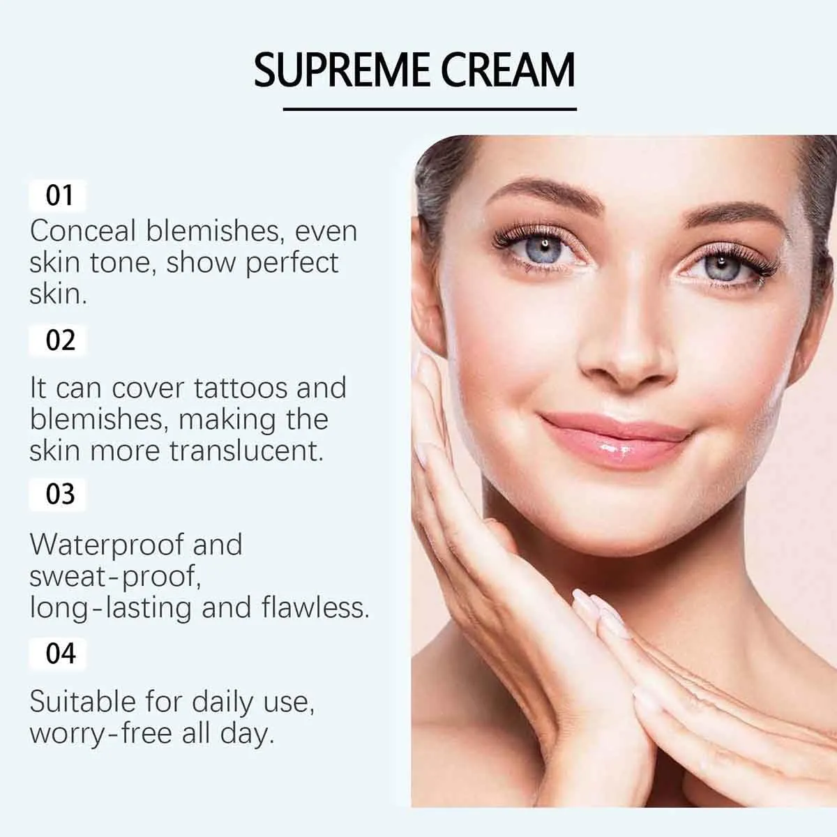 Creme All-Over Complexion Perfector,80g Cream Hydrating Full Coverage Concealer,Long-Lasting CC Foundation,Waterproof Transfer-Resistant Skin Tint,Cream body perfector (Dark)