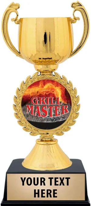 Crown Awards Personalized Grill Master Trophy, 7.25" Gold Cup Grill Master Trophies with Free Custom Engraving Prime