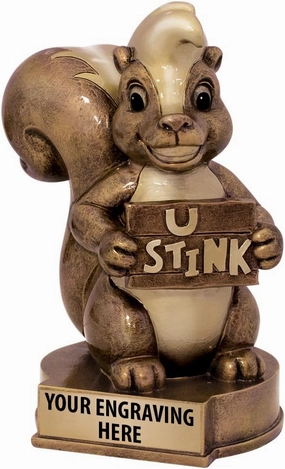 Crown Awards 3.75" x 5.5" Loser Skunk Sculpture Trophy - Last Place Trophies