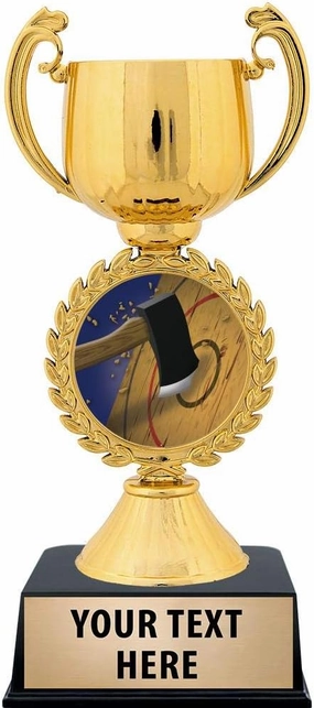 Crown Awards Personalized Axe Throwing Trophy, 7.25" Gold Cup Axe Throwing Trophies with Free Custom Engraving Prime