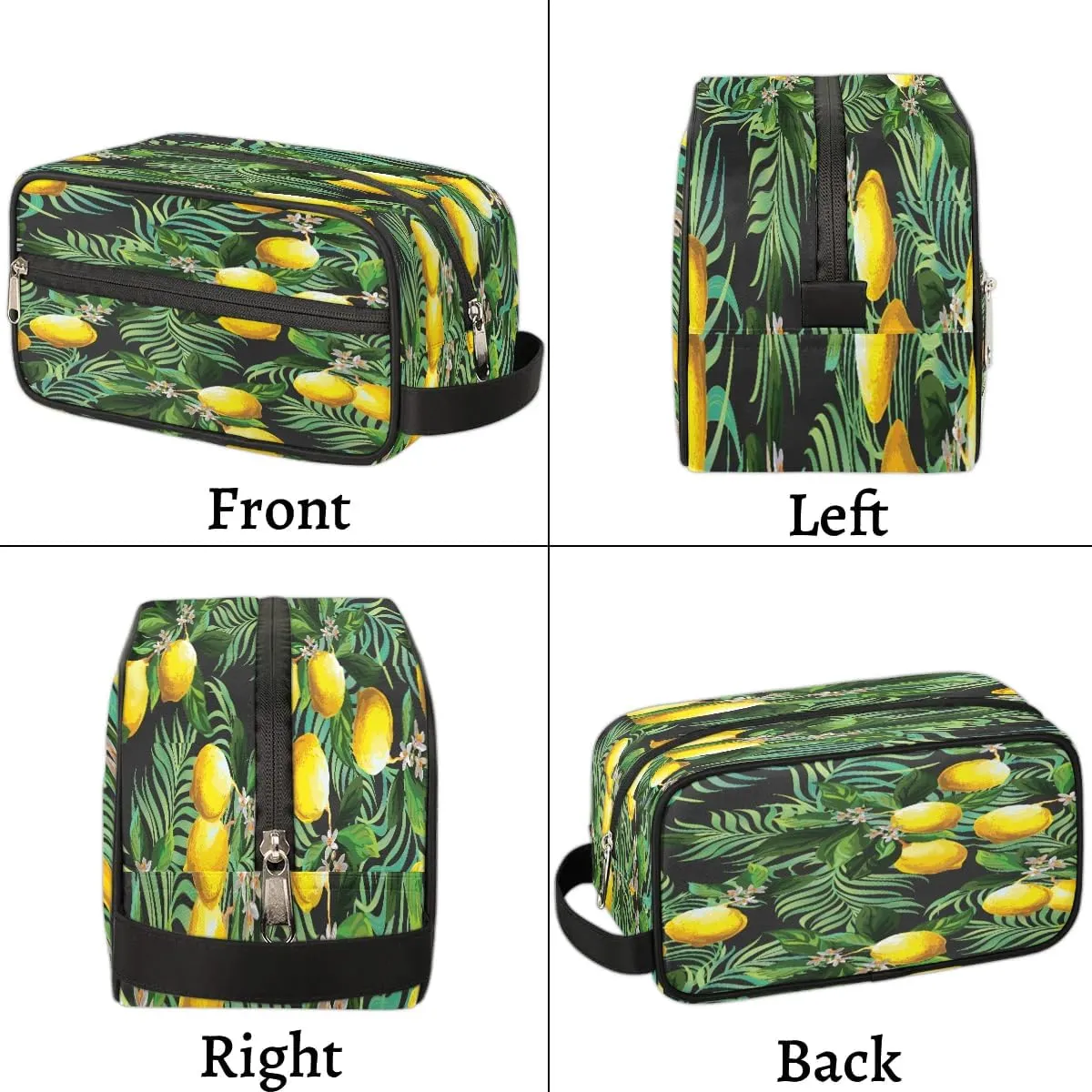 Cute Lemons Paint Travel Toiletry Bag for Women Men Small Cosmetic Makeup Organizer Water Resistant Shaving Bag Portable Make Up Bag Storage Bags with Handle