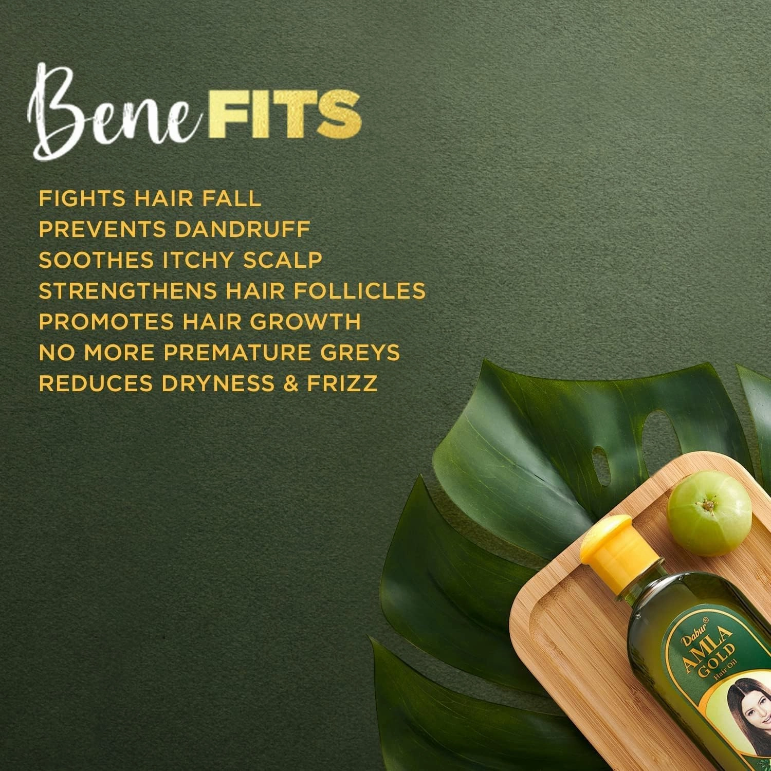 Dabur Amla Gold Hair Serum for Women - Moisturizing Treatment for All Hair Types with Amla, Almond, and Henna - 6.76 Fl Oz (Pack of 3)
