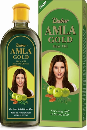 Dabur Amla Gold Hair Serum for Women - Moisturizing Treatment for All Hair Types with Amla, Almond, and Henna - 6.76 Fl Oz (Pack of 3)