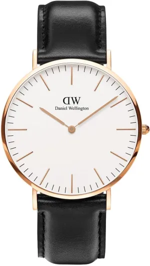 Daniel Wellington Classic Men’s Watch - 36mm - 40mm Case, Japanese Quartz Movement, Leather Strap, Water Resistant, Analog Watch for Men - Sheffield