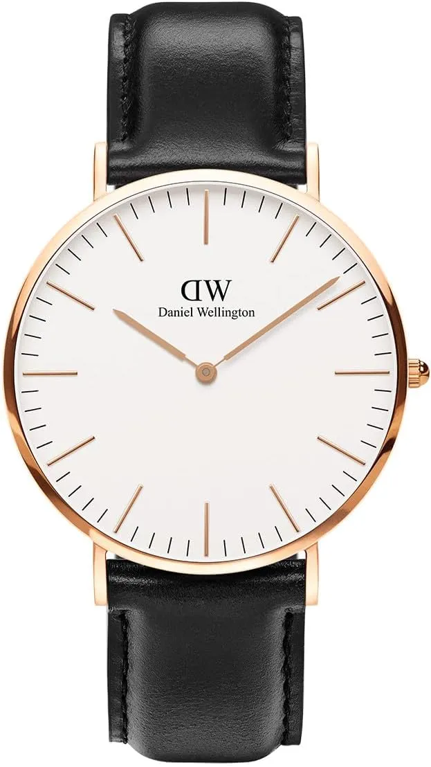 Daniel Wellington Classic Men’s Watch - 36mm - 40mm Case, Japanese Quartz Movement, Leather Strap, Water Resistant, Analog Watch for Men - Sheffield