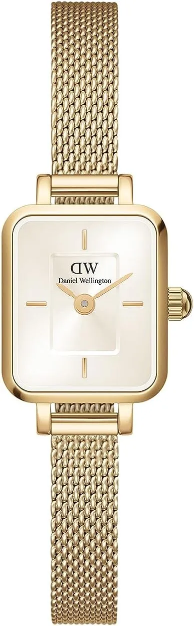 Daniel Wellington Quadro Mini Women’s Watch - 15.4x18.2mm Case, Japanese Quartz Movement, 316L Stainless Steel Mesh Strap, Water Resistant, Small Wrist Watch for Women