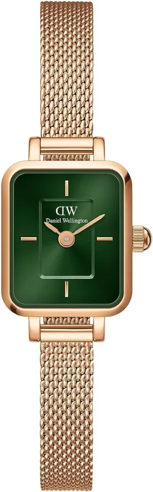 Daniel Wellington Quadro Mini Women’s Watch - 15.4x18.2mm Case, Japanese Quartz Movement, 316L Stainless Steel Mesh Strap, Water Resistant, Small Wrist Watch for Women