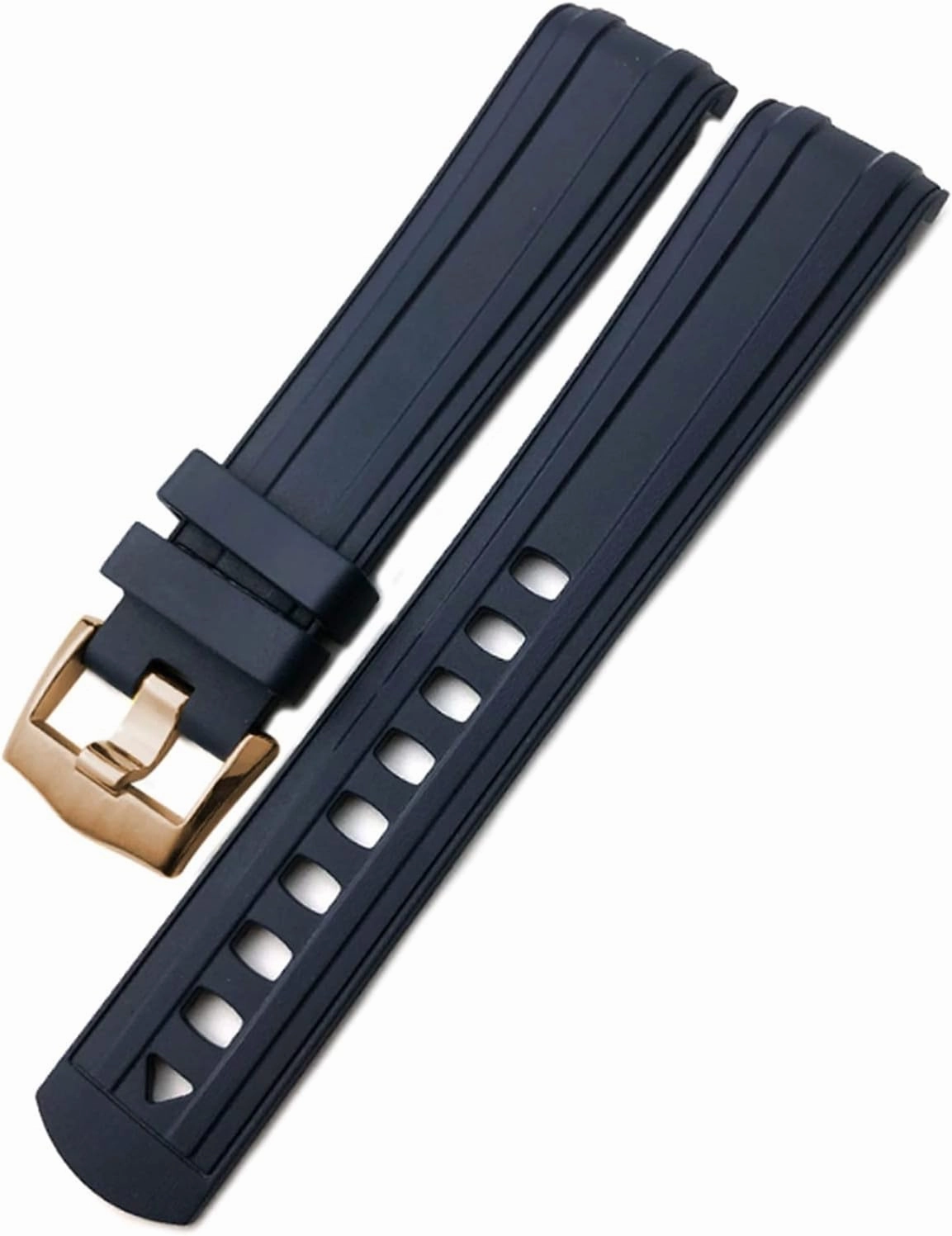 DASEB Fluorous Rubber Watchband 19mm 20mm 21mm For Omega Seamaster 007 Rose Gold Buckle Soft Waterproof Silicone Watch Strap