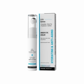 DBE Under Eye Cream with 2% Revital Eye & Quinoa Extract|Reducing Dark Circles, Puffiness, Wrinkles, Crows Feet|Plant-Based Ceramides|100% Vegan|Cooling Gel & Roller for Men & Women|15g