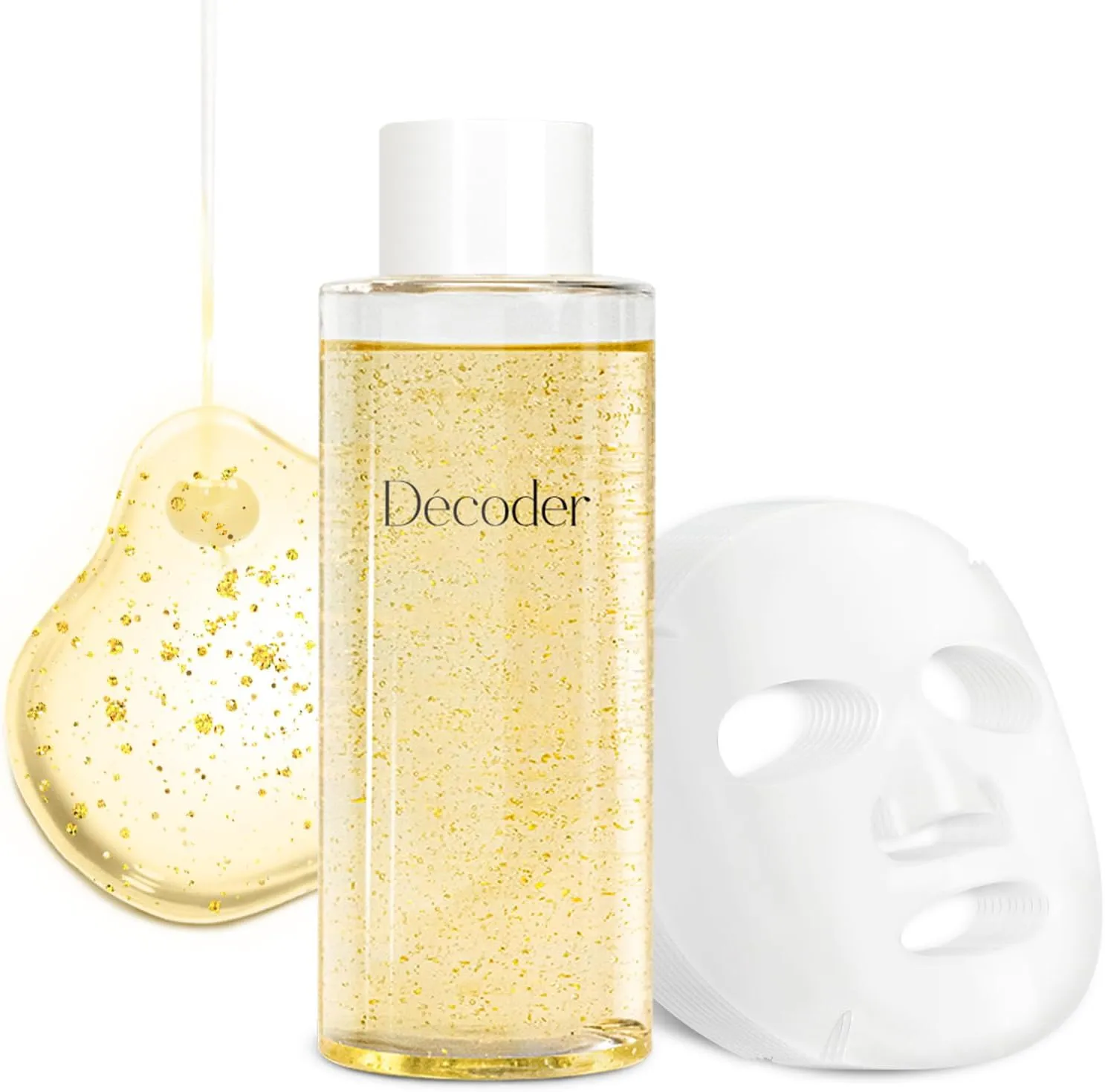 Decoder 24K Gold Brightening Face Toner, 10% High-Concentration Aloe Water, 2% Premium Rose Water, Centella and Niacinamide, Plus 10 Free Masks, Ideal for Sensitive Skin, Hydrating (13.76 Oz)