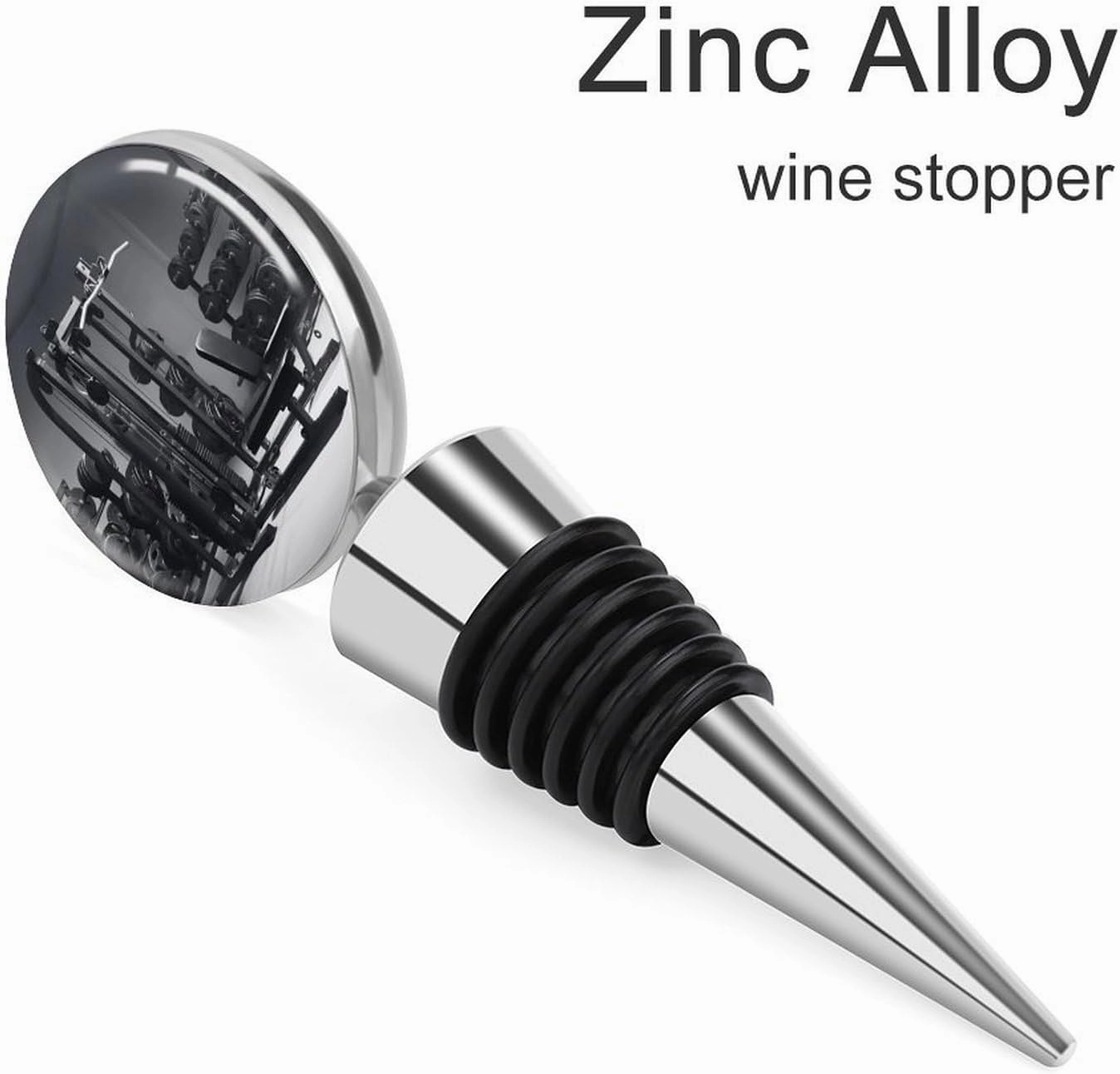 Decorative Wine Stoppers for Wine Bottles,Gym Equipment Print Reusable Zinc Alloy Champagne Stoppers,Funny Cute Wine Bottle Corks Stoppers with Silicone,Wine Accessories Gifts for Men Women