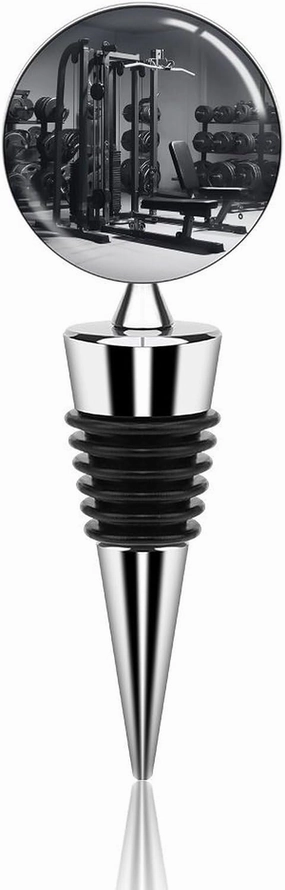 Decorative Wine Stoppers for Wine Bottles,Gym Equipment Print Reusable Zinc Alloy Champagne Stoppers,Funny Cute Wine Bottle Corks Stoppers with Silicone,Wine Accessories Gifts for Men Women