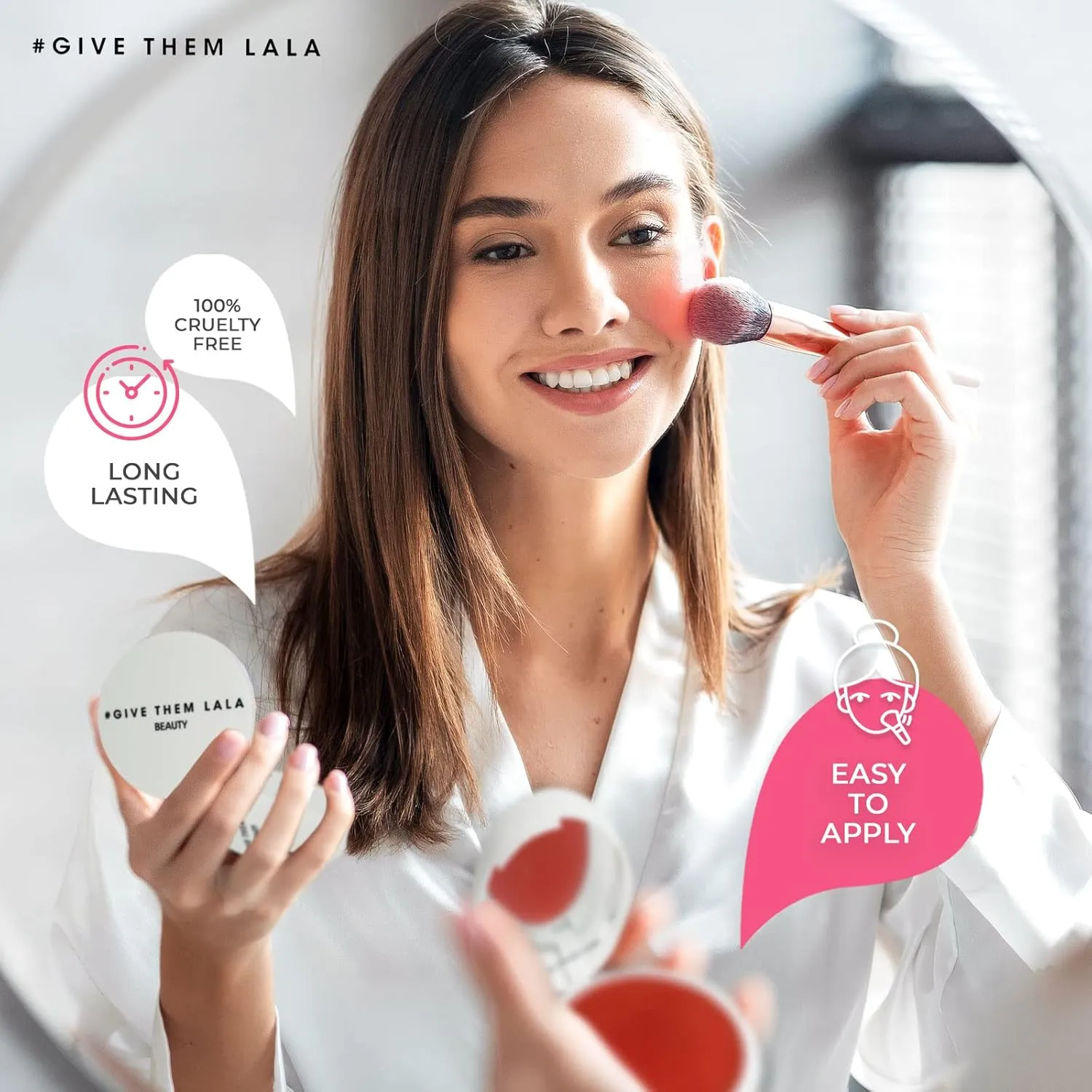 Deep Coral Cream Blush, ‘Are U Single’ By Give Them Lala- Ultra-Blendable Cream Blush For Cheeks- Natural Creamy Makeup Blush- Cruelty-Free Pigmented Cheek Tint- Water & Sweat Resistant, 0.26oz