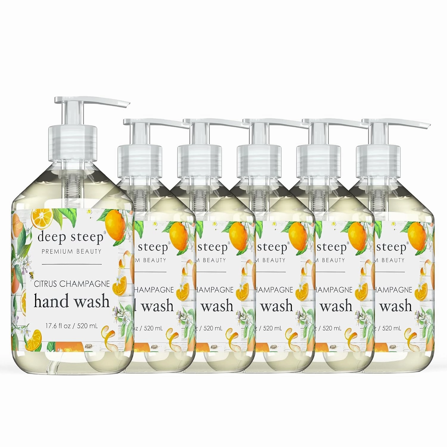 Deep Steep Liquid Hand Wash 17.6oz (Pack of 6) (Citrus Champagne)