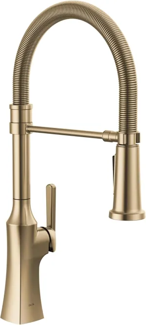Delta 18887-DST Ermelo 1.8 GPM Single Hole Pre-Rinse Spring Spout Pull Down Kitchen Faucet - Includes Escutcheon - Champagne Bronze