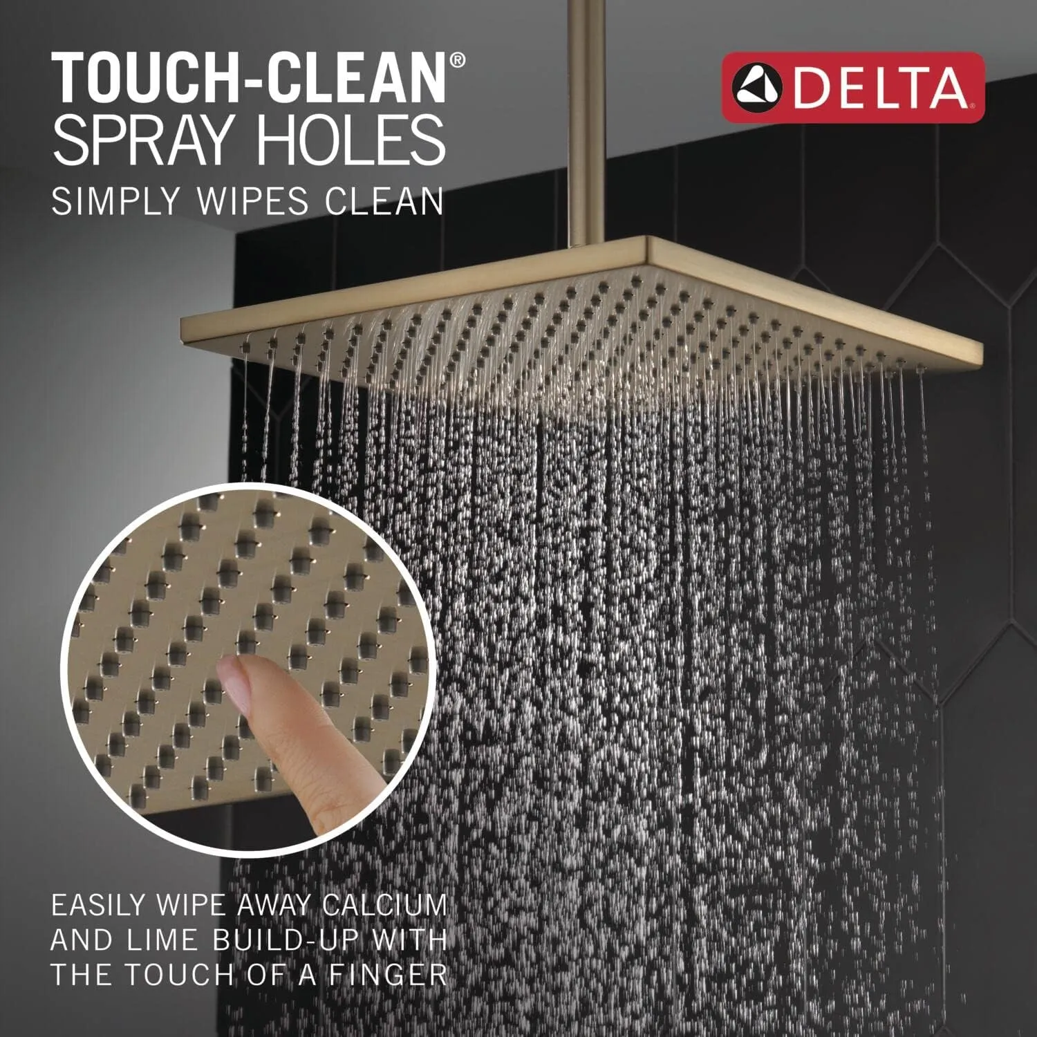 Delta 52159-CZ-PR25 Single-Setting Metal Raincan Head, Without Shower Arm, Champagne Bronze