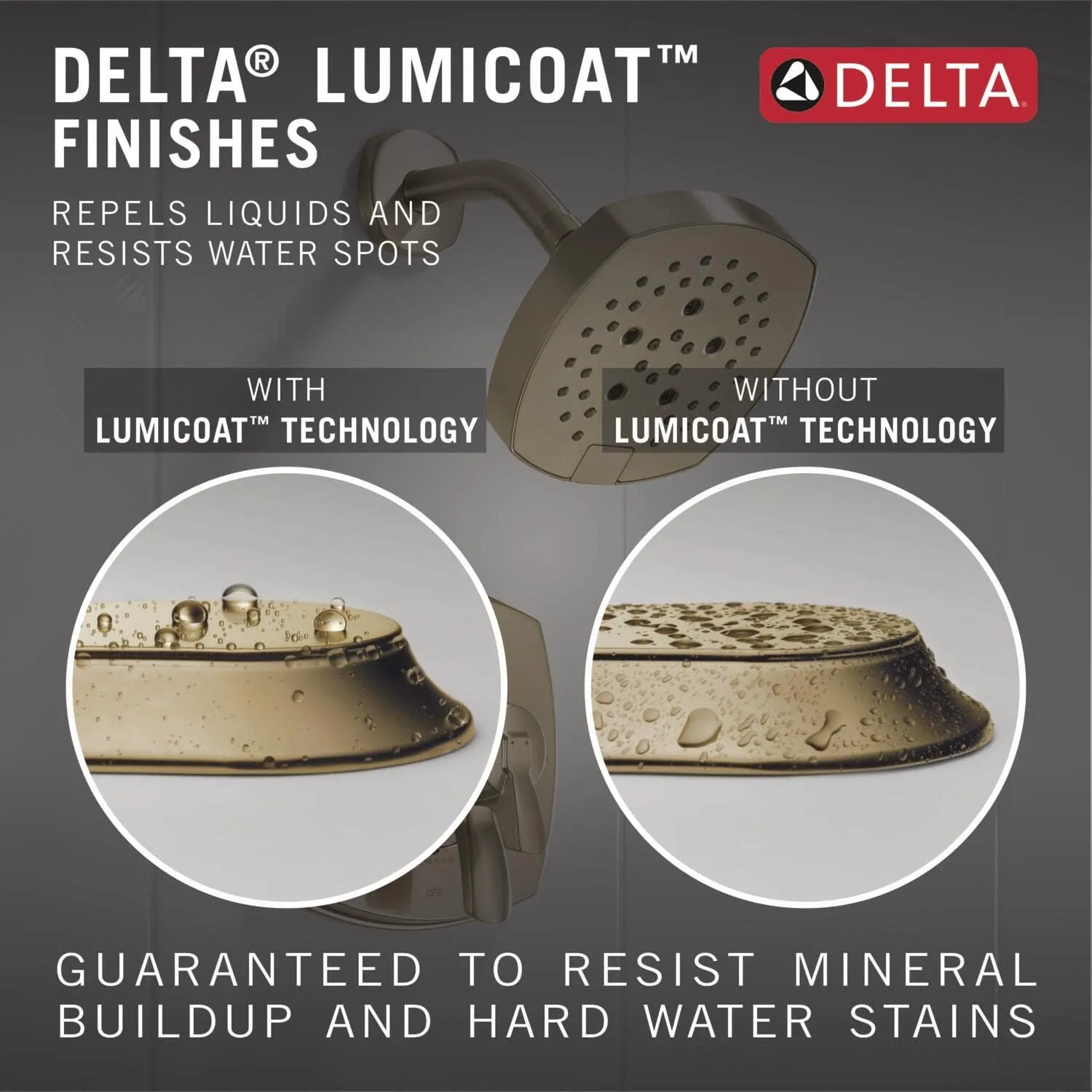 Delta 52159-CZ-PR25 Single-Setting Metal Raincan Head, Without Shower Arm, Champagne Bronze