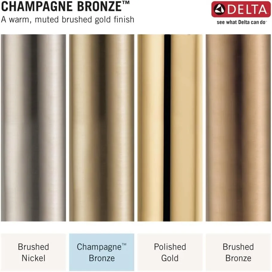 Delta 52159-CZ-PR25 Single-Setting Metal Raincan Head, Without Shower Arm, Champagne Bronze