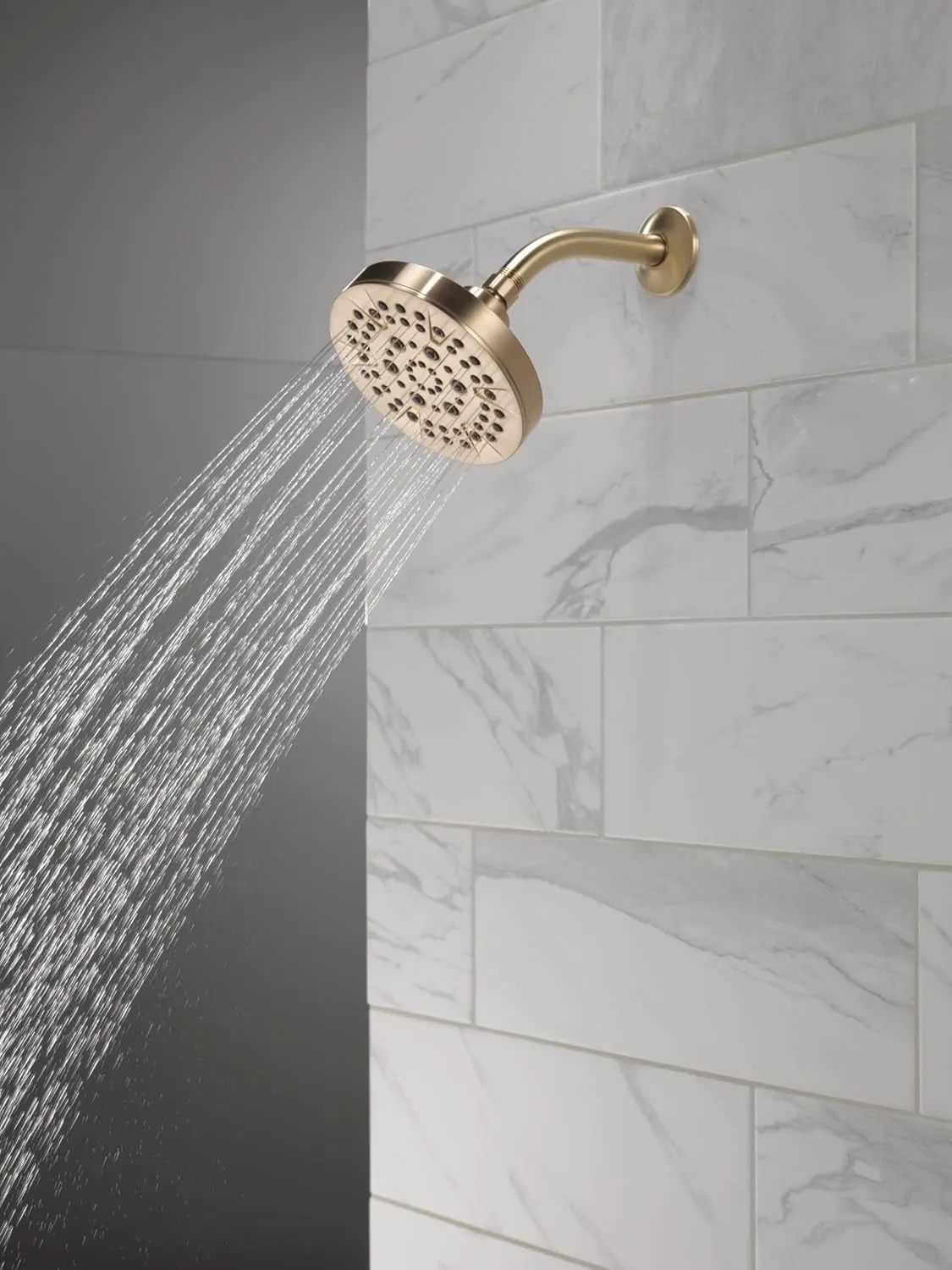 DELTA FAUCET FAUCET 5-Spray Gold Shower Head, DELTA FAUCET Shower Head Gold, Showerheads, Brushed Gold Shower Head, 1.75 GPM Flow Rate, Champagne Bronze 52535-CZ