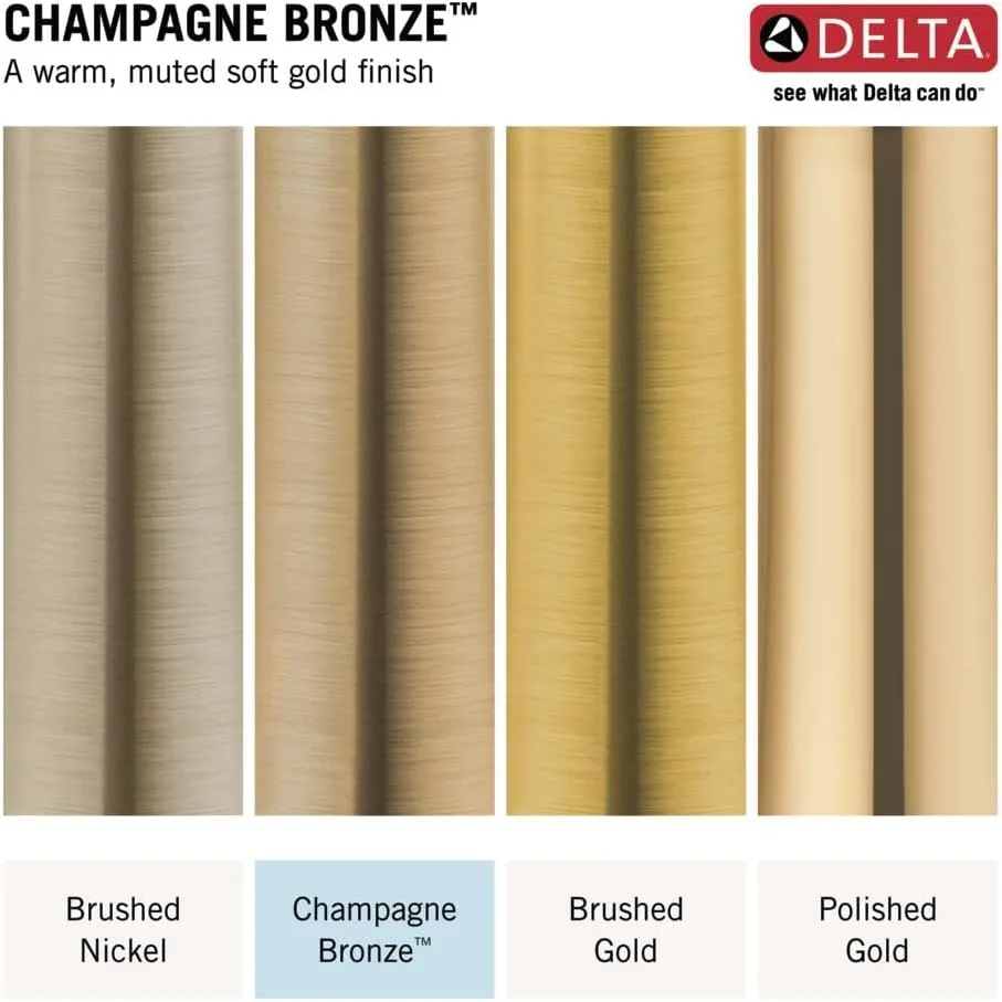 Delta Faucet Nicoli 14 Series Single-Handle Tub and Shower Trim Kit, Shower Faucet with 5-Spray H2Okinetic Shower Head, Champagne Bronze 144749-CZ (Shower Valve Included)