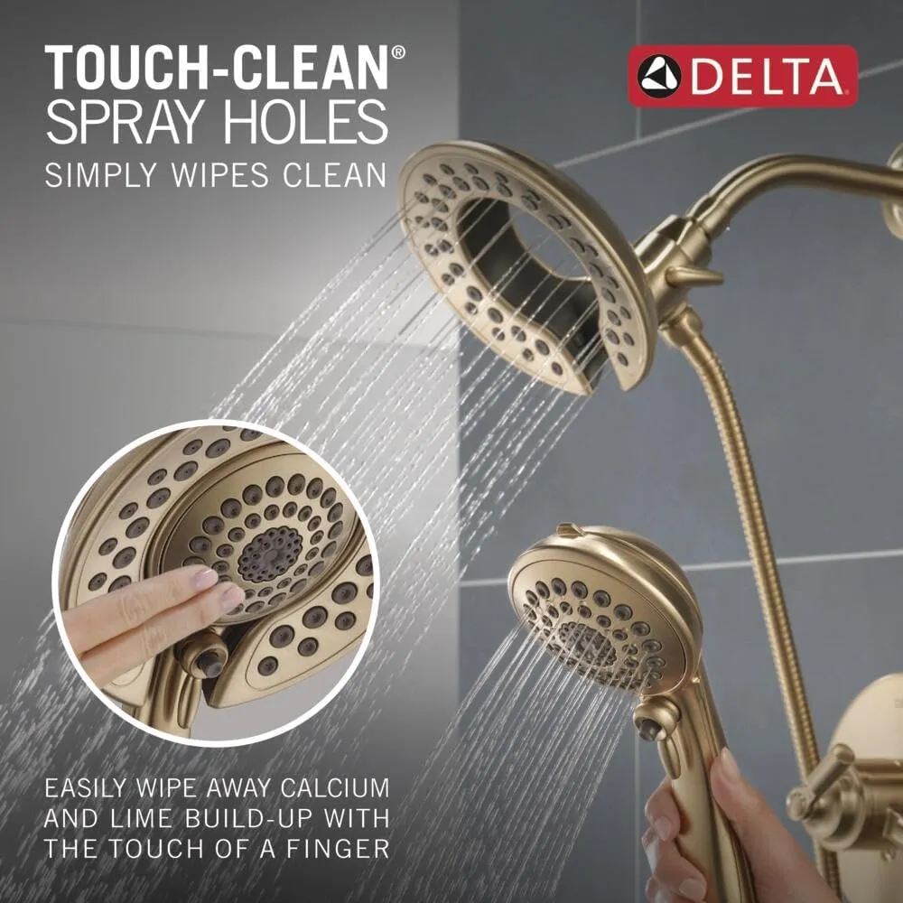 Delta Faucet Saylor 17 Series Gold Shower Valve Trim Kit with In2ition 2-in-1 Shower Head with Handheld Spray, Shower Faucet, Shower Head and Handle, Champagne Bronze T17235-CZ-I (Valve Not Included)