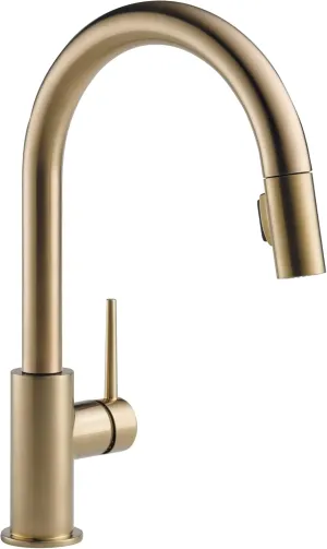 Delta Faucet Trinsic Gold Kitchen Faucet, Kitchen Faucets with Pull Down Sprayer, Kitchen Sink Faucet, Gold Faucet for Kitchen Sink with Magnetic Docking Spray Head, Champagne Bronze 9159-CZLS-DST