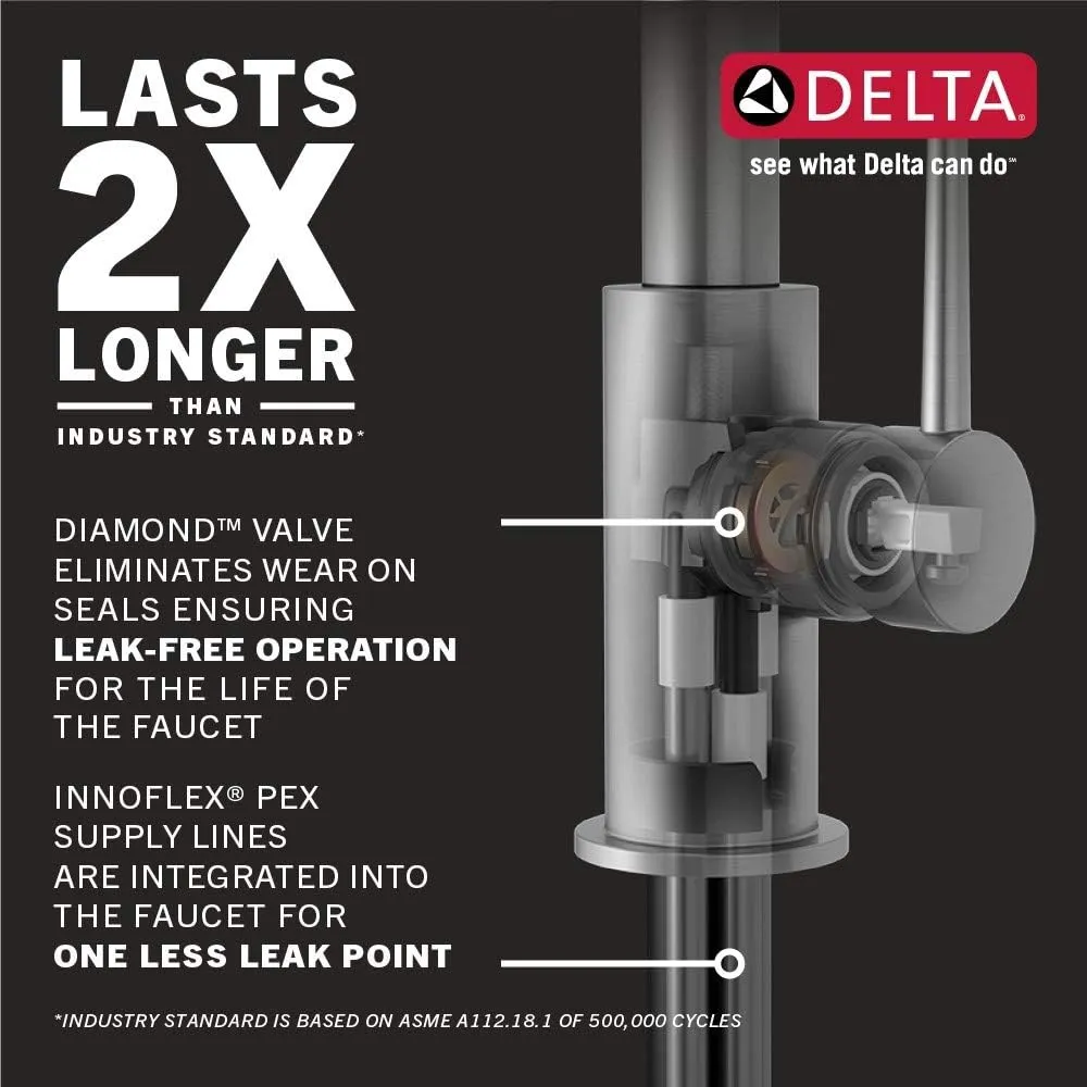 Delta Faucet Trinsic Gold Kitchen Faucet, Kitchen Faucets with Pull Down Sprayer, Kitchen Sink Faucet, Gold Faucet for Kitchen Sink with Magnetic Docking Spray Head, Champagne Bronze 9159-CZLS-DST