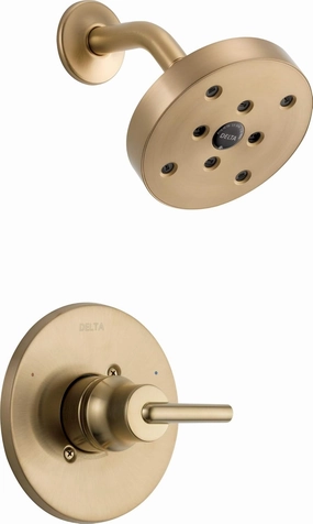 Delta Faucet Trinsic 14 Series Single-Function Shower Trim Kit with Single-Spray H2Okinetic Shower Head, Champagne Bronze T14259-CZ (Valve Not Included)