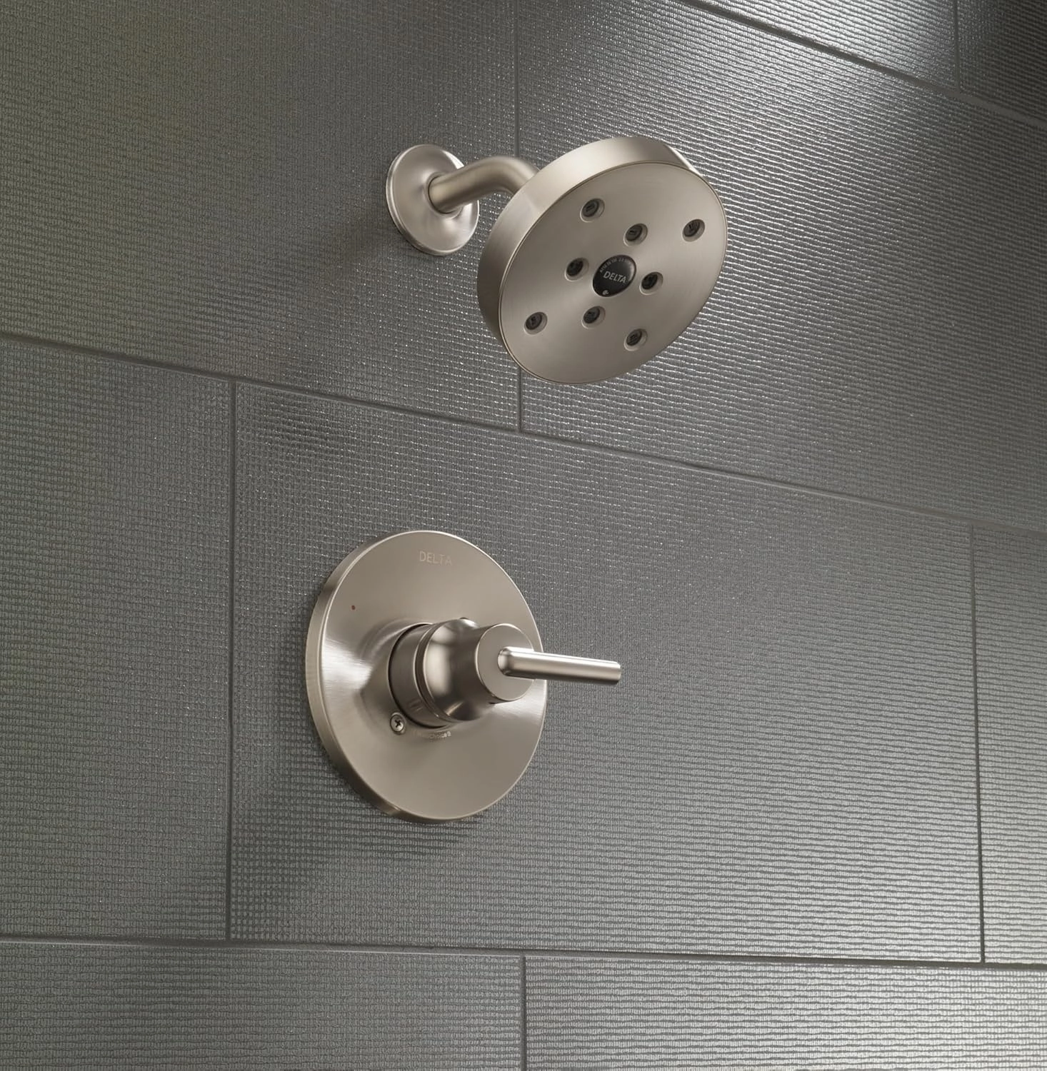 Delta Faucet Trinsic 14 Series Single-Function Shower Trim Kit with Single-Spray H2Okinetic Shower Head, Champagne Bronze T14259-CZ (Valve Not Included)