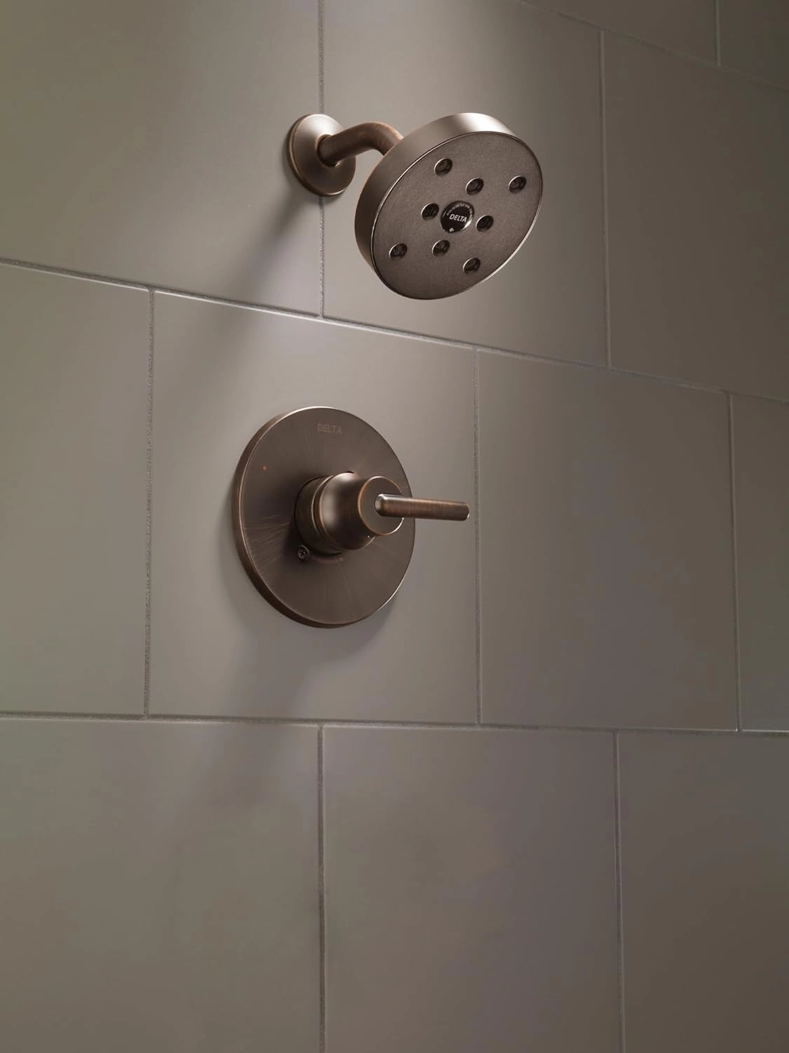 Delta Faucet Trinsic 14 Series Single-Function Shower Trim Kit with Single-Spray H2Okinetic Shower Head, Champagne Bronze T14259-CZ (Valve Not Included)