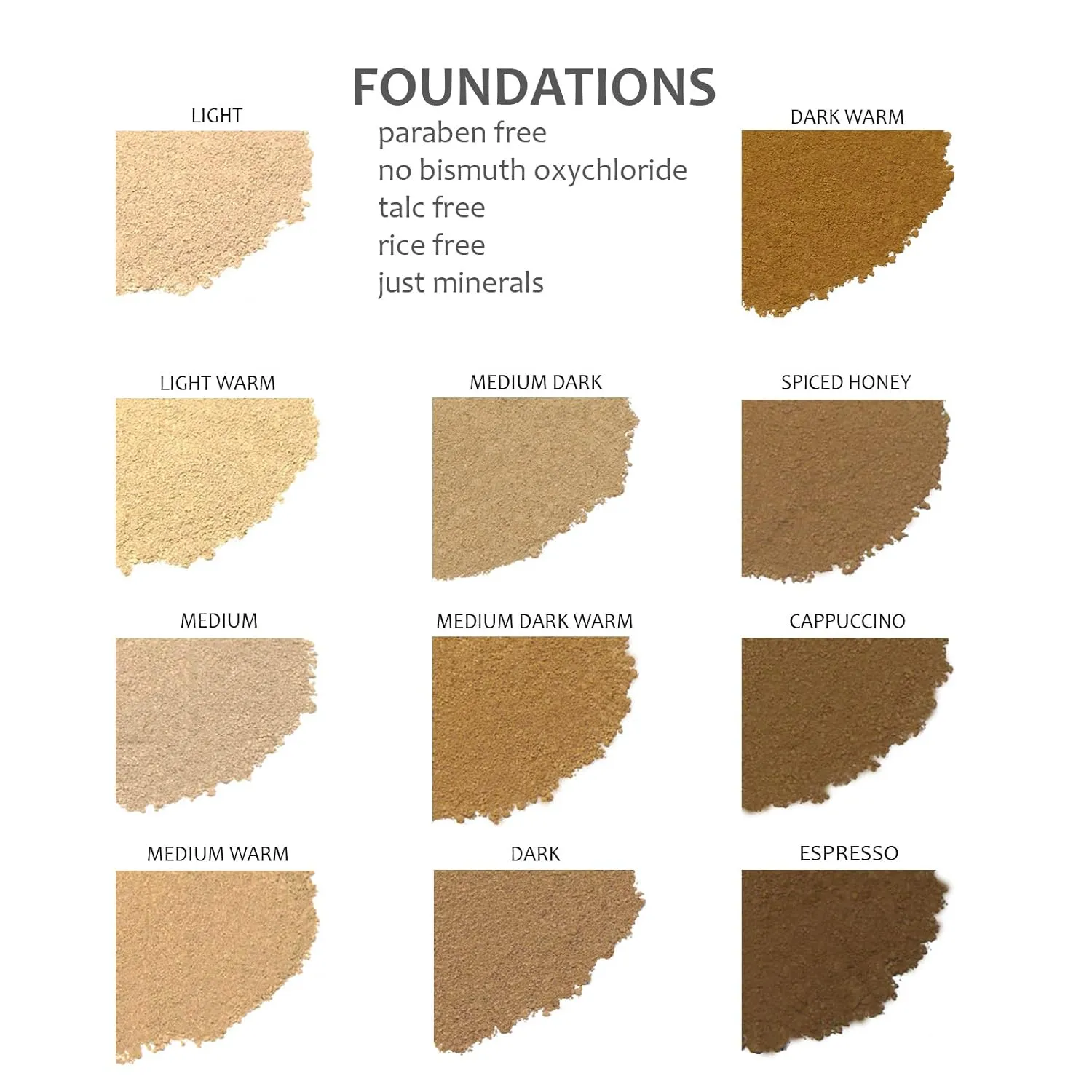 Demure Mineral Make Up, Dark Mineral Foundation Makeup, Concealer Makeup, Natural Makeup Made with Pure Crushed Minerals, Loose Face Powder. Demure Mineral Makeup