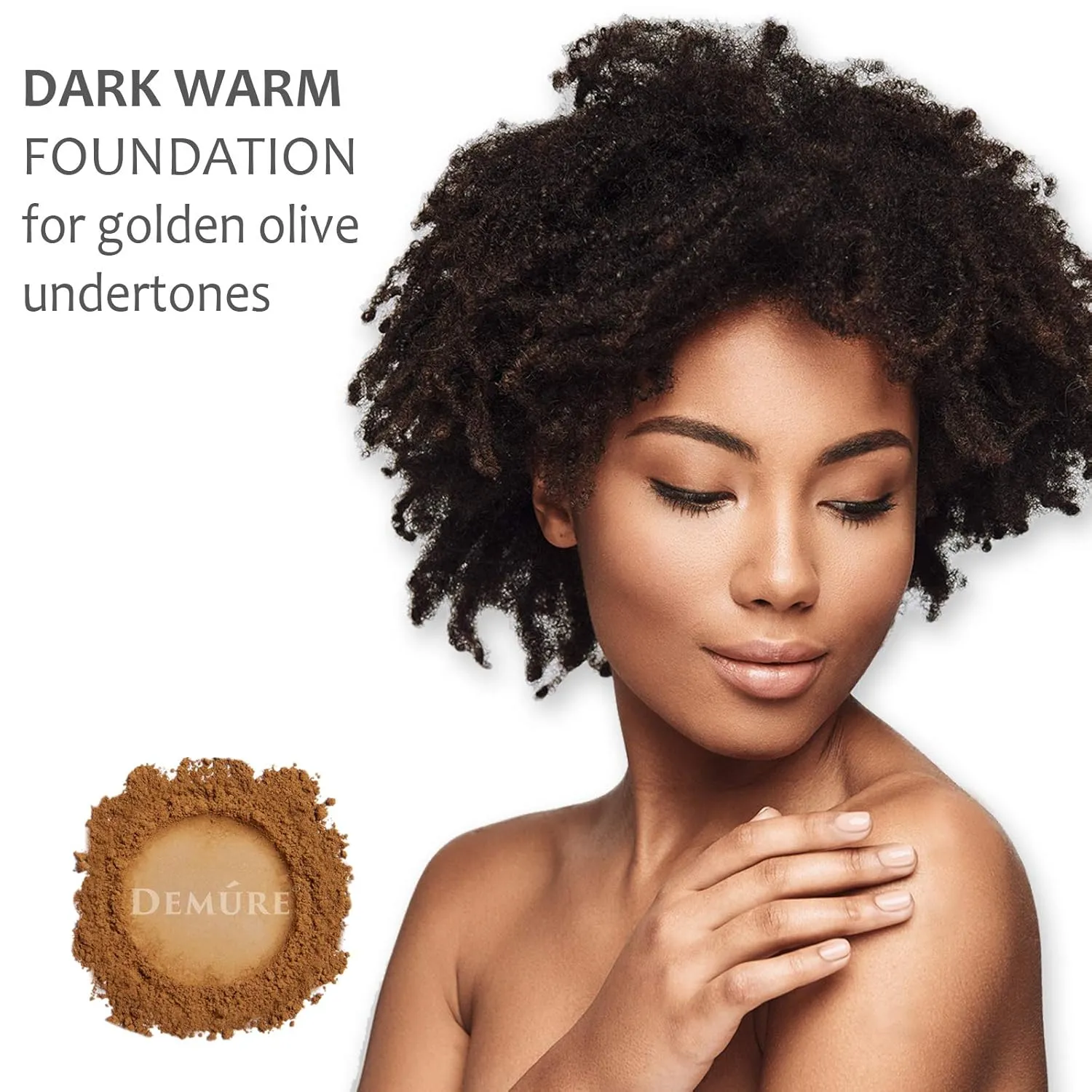 Demure Mineral Make Up, Mineral Foundation Makeup, Concealer Makeup, Natural Makeup Made with Pure Crushed Minerals, Loose Face Powder. Demure Mineral Makeup (Dark Warm)
