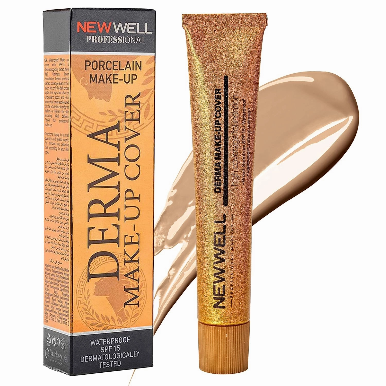 Derma Cover Liquid Makeup Matte Foundation with SPF 15 | High Coverage Body Concealer for Oily Skin, Acne, & Under Eye Bags, Imperfections and Tattoos, 30 ml. - 1.01 fl.oz (Bronze, 30 ml)
